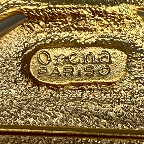 Orena Paris Brooch Glass Blue Abstract Gold Tone Vintage Estate
Women's Brooch - Picture 8 of 8